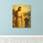 Jezus Wandelen Met Boy™ LDS Muurschildering Canvas (Insitu (Houten vloer))