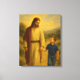 Jezus Wandelen Met Boy™ LDS Muurschildering Canvas Afdruk