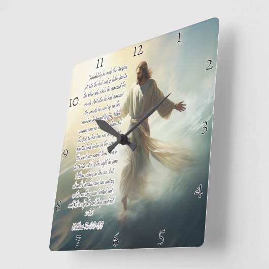 Jezus: Wandelen op het water, geloof Vierkante Klok (Hoek)