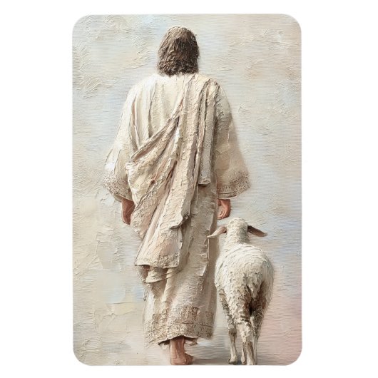 Jezus Wandelend met het Lam Magneet (Verticaal)