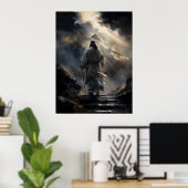 Jezus wandelt de berg poster (Thuiskantoor)