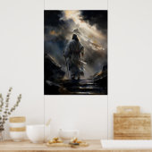Jezus wandelt de berg poster (Keuken)