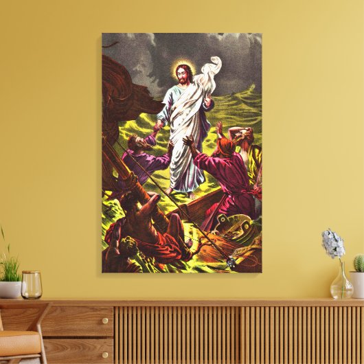Jezus wandelt op water omwikkeld canvas (Insitu (Woonkamer))