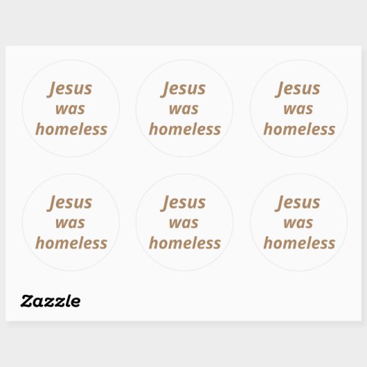 Jezus was dakloos ronde sticker (Vel)