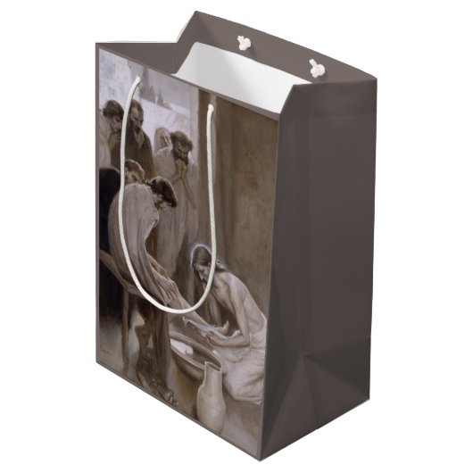 Jezus was de voeten van Zijn discipelen Medium Cadeauzakje (Achterkant Gekanteld)