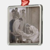 Jezus was de voeten van Zijn discipelen Metalen Ornament (Links)