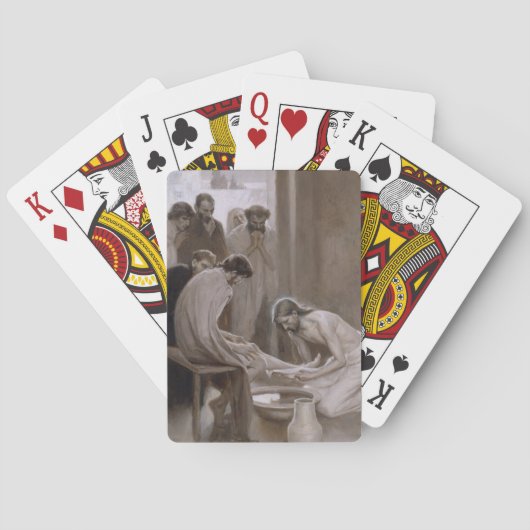 Jezus was de voeten van Zijn discipelen Pokerkaarten (Achterkant)