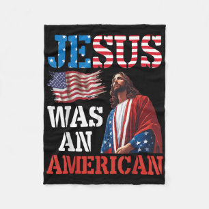 Jezus Was Een Amerikaanse Vs Vlag Patriottische Ch Fleece Deken