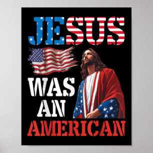 Jezus Was Een Amerikaanse Vs Vlag Patriottische Ch Poster