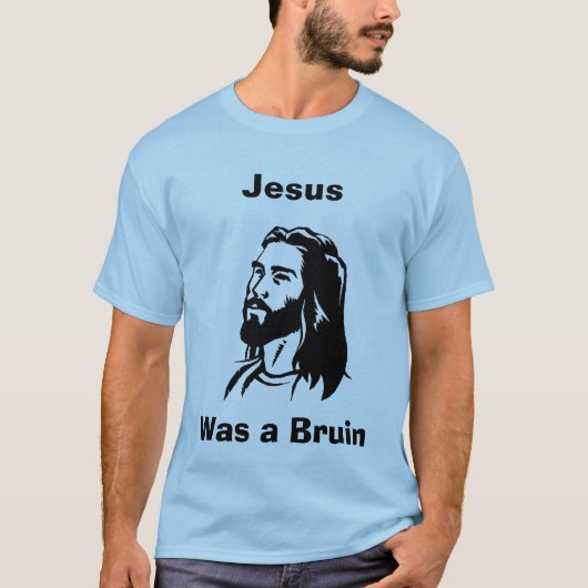 Jezus was een Bruin Jersey Blue T-shirt (Voorkant)