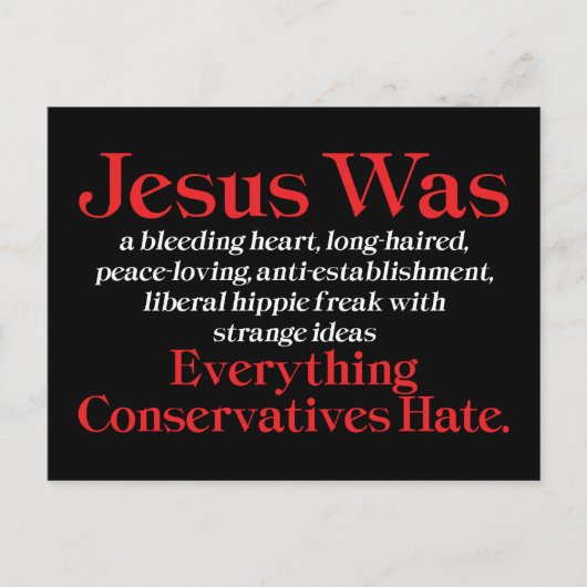 Jezus was een liberaal bloederig hart - anti-GOP Briefkaart (Voorkant)