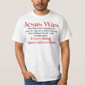 Jezus was een liberaal bloederig hart - anti-GOP T-shirt (Voorkant)