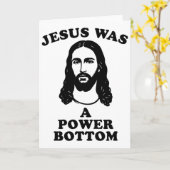 Jezus was een power bottom grappige Pride kerst gr Kaart (Gele Bloem)