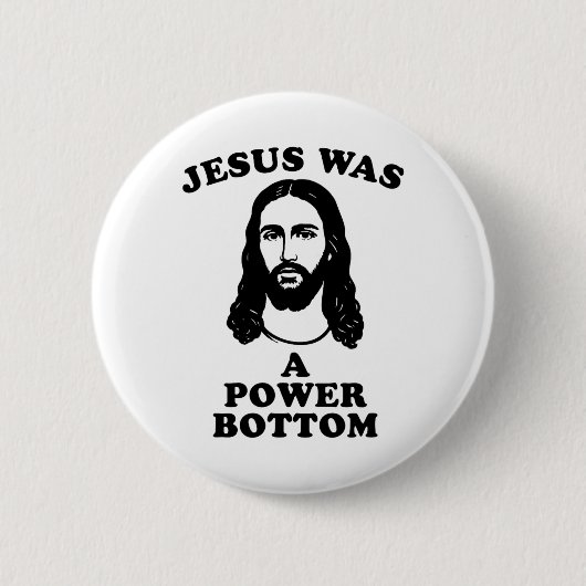 Jezus was een power bottom grappige pride kerst gr ronde button 5,7 cm (Voorkant)