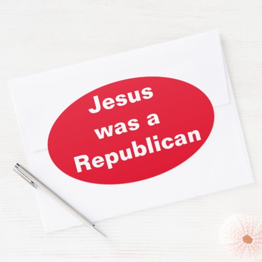 Jezus was een Republikein Ovale Sticker (Envelop)