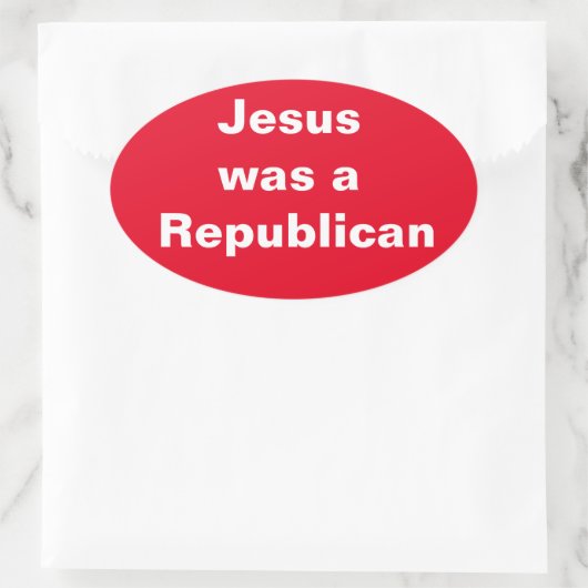 Jezus was een Republikein Ovale Sticker (Tas)