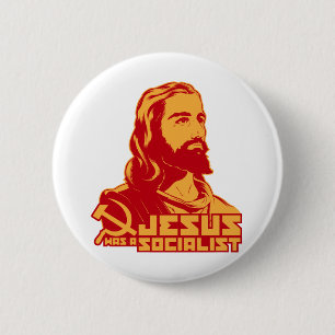 Jezus was een socialist ronde button 5,7 cm