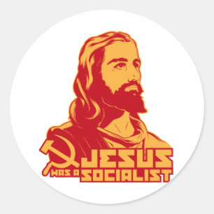 Jezus was een socialist ronde sticker
