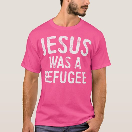 Jezus was een vluchteling, een vluchteling t-shirt (Voorkant)