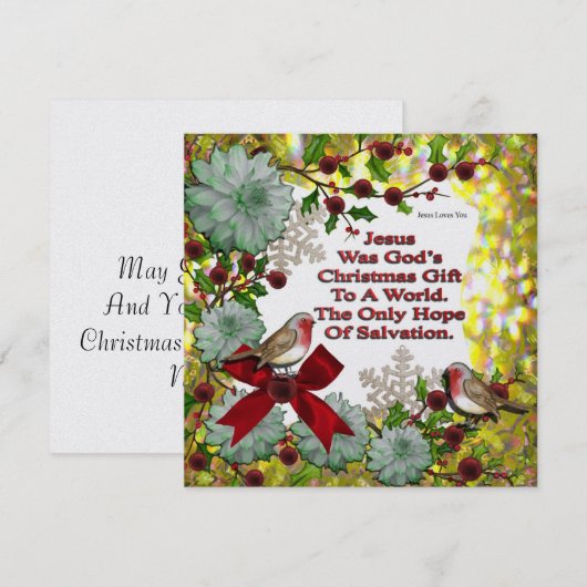 Jezus was Gods kerstcadeautje Feestdagenkaart (Voorkant / Achterkant)