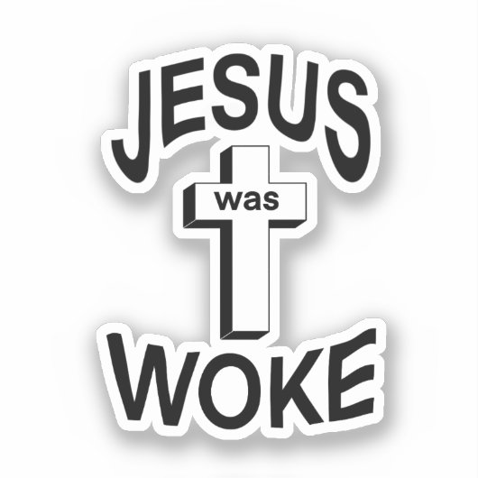 Jezus was Woke Classic Round Sticker (Voorkant)