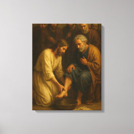 Jezus Wassen De Voeten Van De Discipelen™ LDS Art  Canvas Afdruk