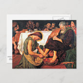  Jezus wast de voeten van Petrus Briefkaart (Voorkant / Achterkant)