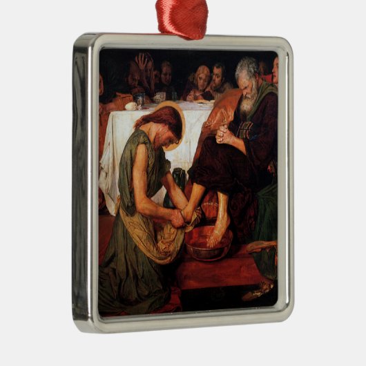  Jezus wast de voeten van Petrus Metalen Ornament (Rechts)