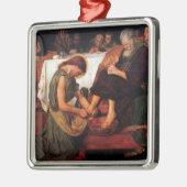  Jezus wast de voeten van Petrus Metalen Ornament (Links)