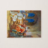 Jezus wast voeten Bijbelse scène Legpuzzel (Horizontaal)