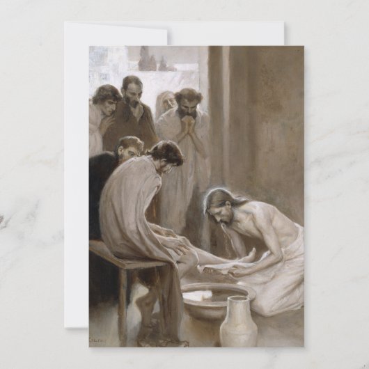 Jezus wast voeten van discipelen | Albert Edelfelt (Voorkant)