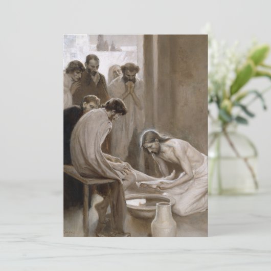 Jezus wast voeten van discipelen | Albert Edelfelt (Staand voorkant)