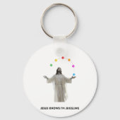 Jezus weet dat ik jongleer sleutelhanger (Achterkant)