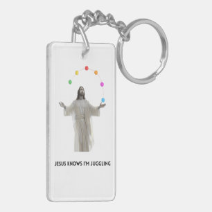 Jezus weet dat ik jongleer sleutelhanger