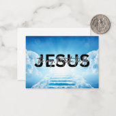 Jezus weg, waarheid, leven Johannes 14:6 Hemeltrap Notitiekaartje (Voorkant / Achterkant in situ)