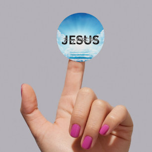 Jezus weg, waarheid, leven Johannes 14:6 Hemeltrap Ronde Sticker