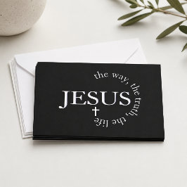 Jezus weg, waarheid, leven Johannes 14:6 Kruis Notitiekaartje