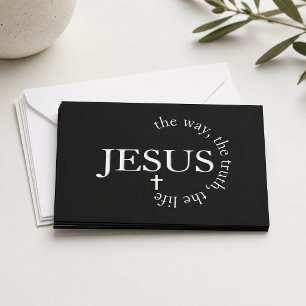 Jezus weg, waarheid, leven Johannes 14:6 Kruis Notitiekaartje