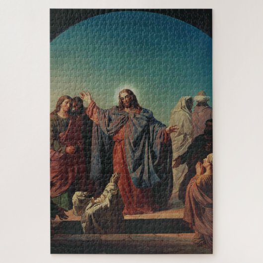 Jezus wekt Lazarus op door Robert Wilhelm Ekman Legpuzzel (Verticaal)
