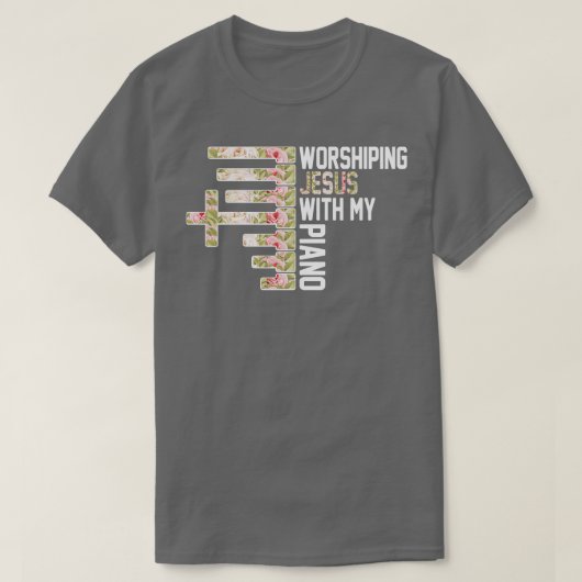 Jezus werven met mijn pianopianist muzikant t-shirt (Design voorkant)