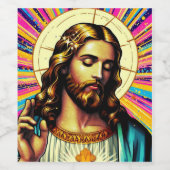 Jezus wijn etiketten! wijn etiket (Enkel label)