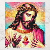 Jezus wijn etiketten! wijn etiket (Enkel label)