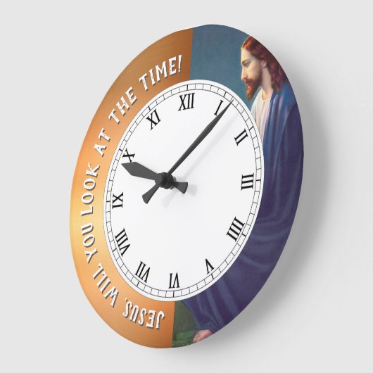 Jezus wil je kijken naar de Time Funny Clock Grote Klok (Hoek)