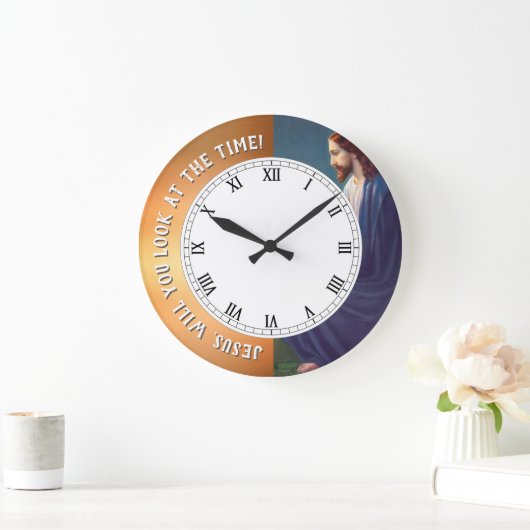 Jezus wil je kijken naar de Time Funny Clock Grote Klok (Huis)