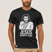 Jezus wil je (zwart) t-shirt (Voorkant)