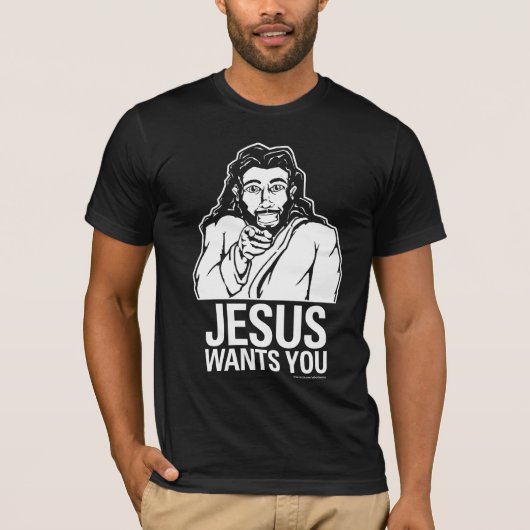 Jezus wil je (zwart) t-shirt (Voorkant)
