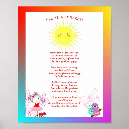 Jezus wil me voor een zonlicht Afbeelding. Poster (Voorkant)