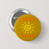 Jezus wil me voor een zonnestraal ronde button 5,7 cm (Voorkant /achterkant)