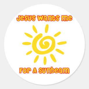 Jezus wil me voor een zonnestraal ronde sticker