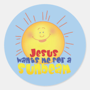 Jezus wil me voor een zonnestraal ronde sticker